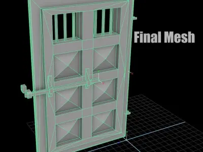 medieval Door - dungeon - PBR - AR VR Low-poly 3D model