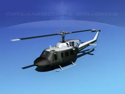 Bell UH-1N Twin Huey Army VIP 3D model
