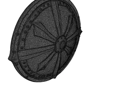 Viking Round Wooden Shield 3D model purchase