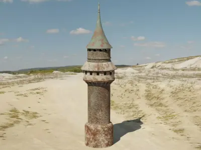 Castle tower 3D model Low-poly 3D model