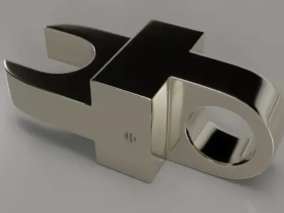 Latch stainless steel toilet seat 3D model