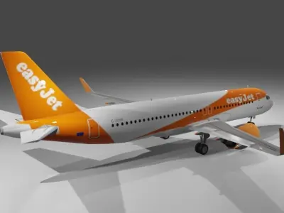 Easyjet a320neo 3D model Low-poly 3D model
