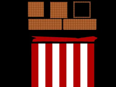 Hotair ballon Low-poly 3D model