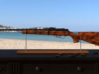 bolt rifle Low-poly 3D model