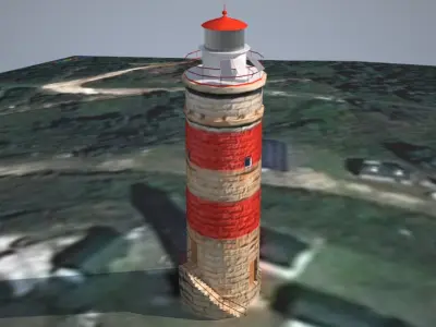 Cape Moreton Lighthouse Low poly 3D model