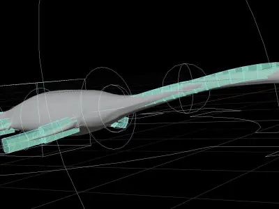 PLESIOSAURIO dinosaur swimming in ocean Low-poly 3D model