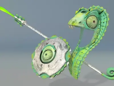 Fantasy MOTU Custom Lizard Armor Set 3D model