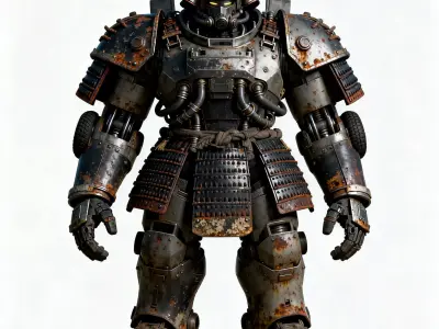 Realistic Future Heavy Samurai Armor Skin 3D Model Low-poly 3D model