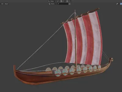  viking ship - Viking boat - blender 3D model
