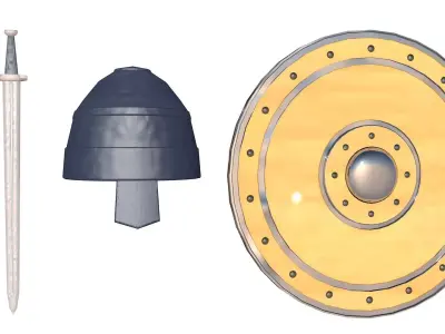 Medieval Viking Weapons 3D model