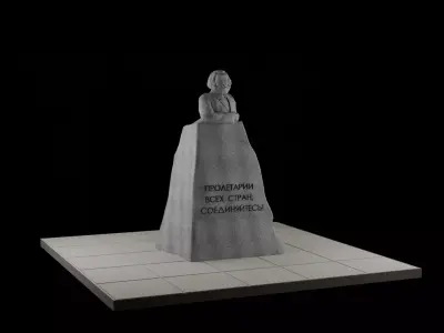 Karl Marx Monument Statue 3D model