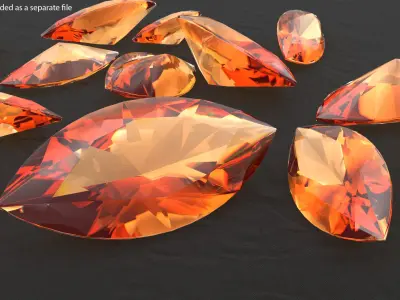 Marquise Cut Imperial Topaz 3D model