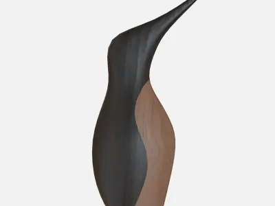 Wood penguin Low-poly 3D model
