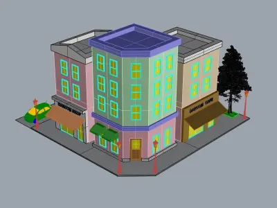 Commercial house 3D modeling source 3D print model