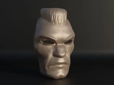 Mohawk Human Party Face Cosplay Mask 3D print model