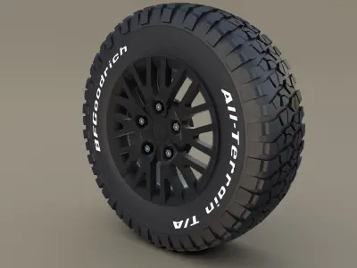 Kahn Wheel BF Goodrich Tire 3D model