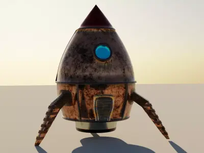 Rocket Comic Metalness Low-poly 3D model