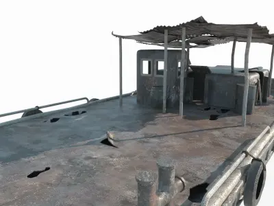 Old water vehicles worn-out transport vessels 3D model