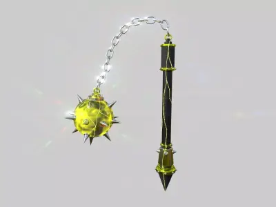 Medieval Flail 10 Thunder - Character Fantasy Weaponry Low-poly 3D model