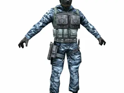 R5 Face mask Army Soldier Low-poly 3D model