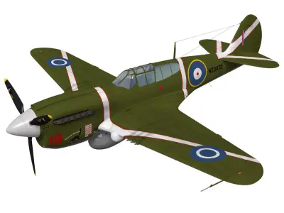 Curtiss P-40M Warhawk 3D model