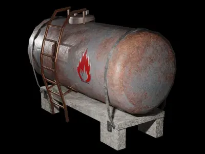  Oil Tanker  Game Ready - Low Poly PBR 3D Model Low-poly 3D model