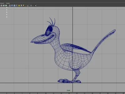 cartoon bird 3d rigged model 3D model