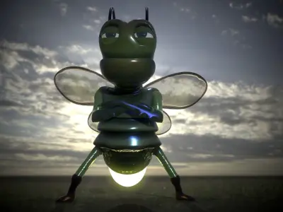 FIREFLY  animated Low-poly 3D model