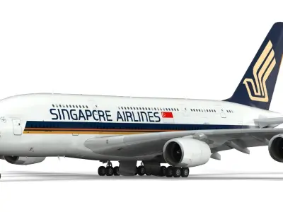 Airbus A380 Singapore Airlines - Element 3D 3D model