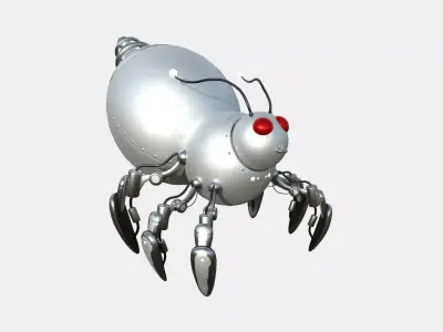 Cute Robot E02 Steel Light - SciFi Character Design Low-poly 3D model