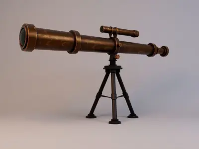 Realistic Astronomical Telescope Low-poly 3D model