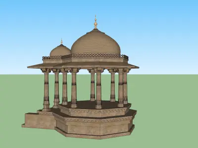 indian jodhpuri stone chatri temple 3D model