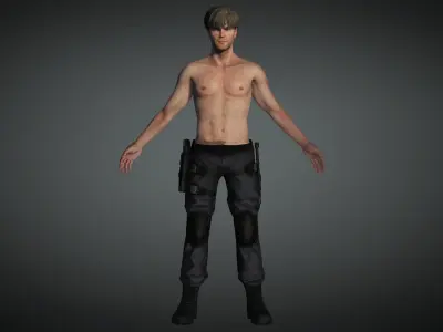 AAA Military Male Character 04 Low-poly 3D model