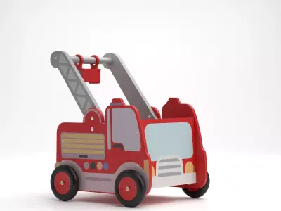 Cartoon Fire Rescue Truck  3D model