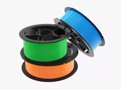 Fishing line on spool 3D model