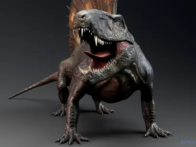 Dinosaur Dimetrodon Dinosaur Unreal Engine Project Low-poly 3D model