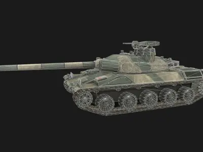 Tank AMX-30B Low-poly 3D model