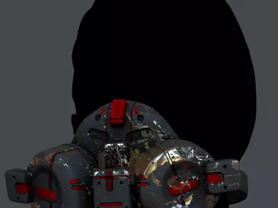 Gas mask helmet 3d model scifi Low-poly Low-poly 3D model