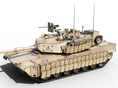 3 coatings of USA ARMY M1A2 SEP V3 Abrams Main Battle Tank Low-poly 3D model