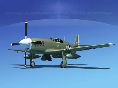 North American P-51B Mustang V01 3D model
