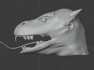 Lizardfolk Head Free 3D model