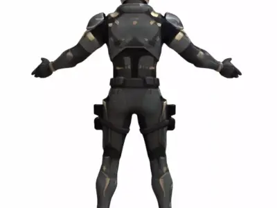 Futuristic Sci-Fi Armored Soldier Low-poly 3D model