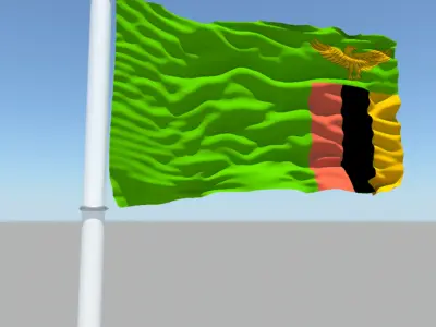 Zambia flag 3D model