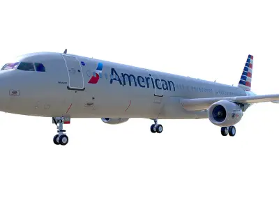 United States Airlines Collection Low-poly 3D model