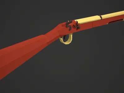 Stylized Blunderbuss Low Poly Mobile Ready Low-poly 3D model