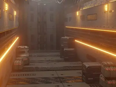 SCI-FI CORRIDORS PACK 3D model