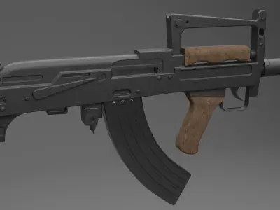 Groza Assault Rifle Low-poly 3D model