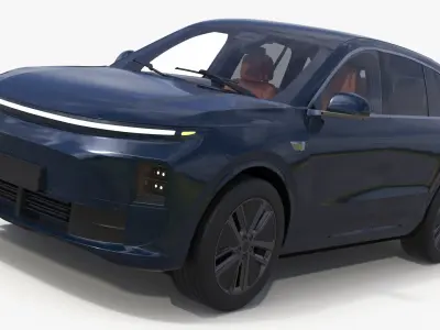 Electric SUV Ocean Blue 3D model