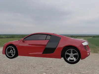 Low Poly Car 3D model audi sports street Free low-poly 3D model