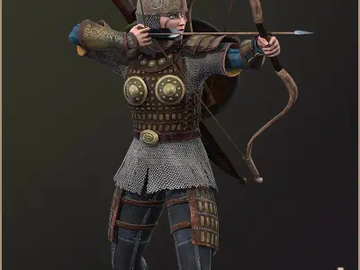 Eva Archer Light Version Low-poly 3D model